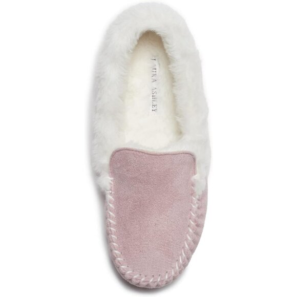 Women's Memory Foam Warm Fuzzy Rubber Faux Fur Light Pink Slippers Boot Shoes - Picture 1 of 5